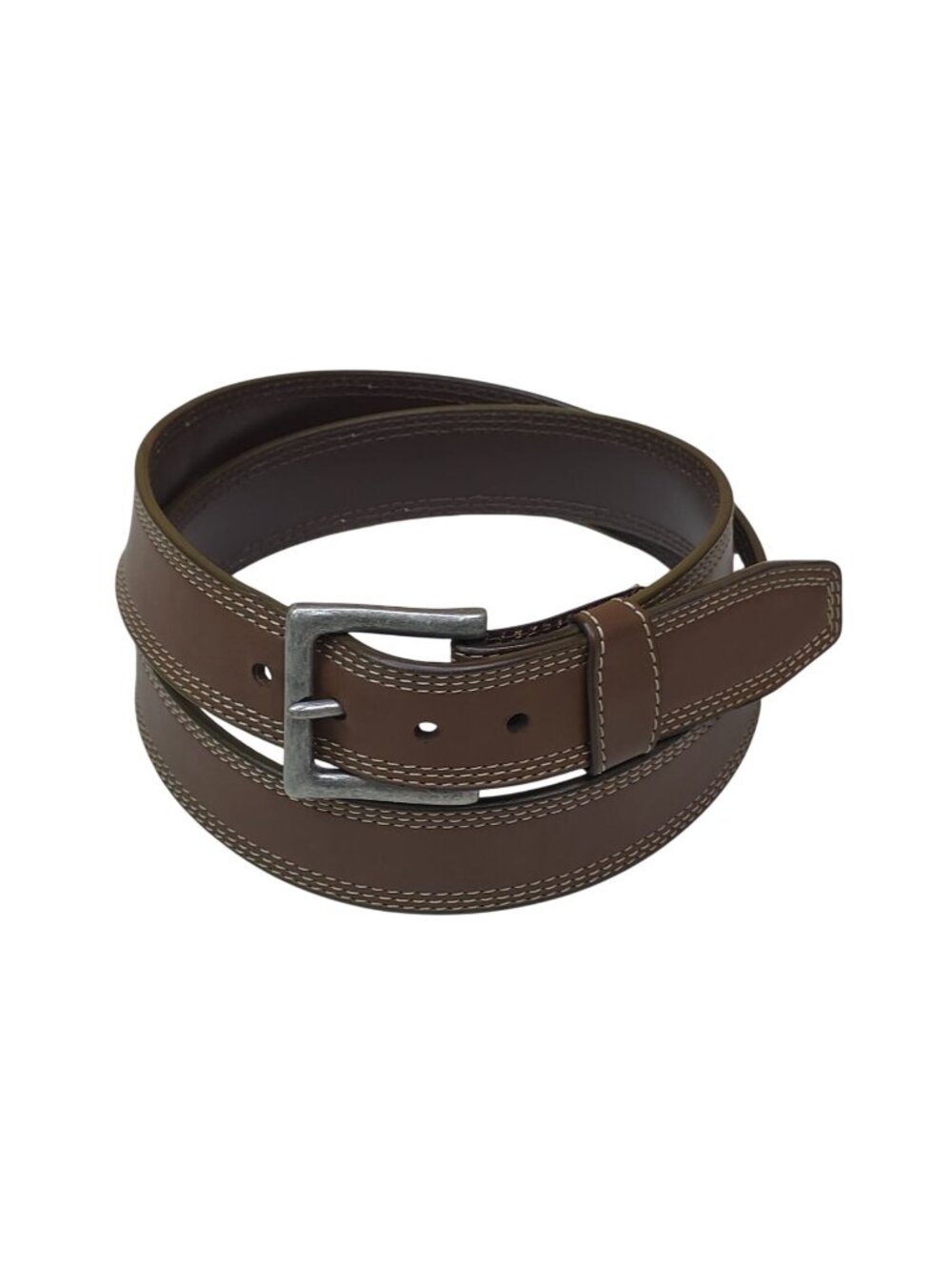 Wrangler Genuine Leather Brown Belt Contrast Stitching & Silver Buckle Size 48